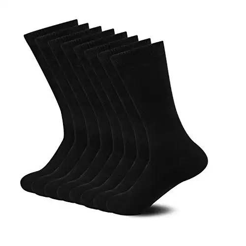Sock Amazing Premium Bamboo Socks Black Crew Socks for Men Women 8 Pack Business Dress Socks Casual Socks Work Socks.