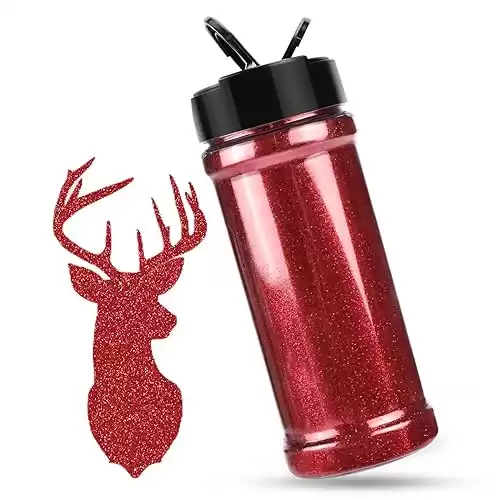 HTVRONT Red Fine Glitter for Crafts - 200g/7oz Extra Fine Glitter Powder, Portable Ultra Fine Glitter for Resin & Nails & Tumblers & Ornaments & Slime & Cosmetic Fine Red Craft Glitter Shaker Jar