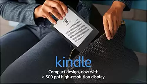 Amazon Kindle – The lightest and most compact Kindle, with extended battery life, adjustable front light, and 16 GB storage – Without Lockscreen Ads – Black