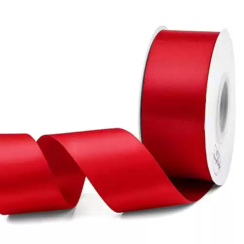 1-1/2 Inch Red Double Faced Satin Ribbon