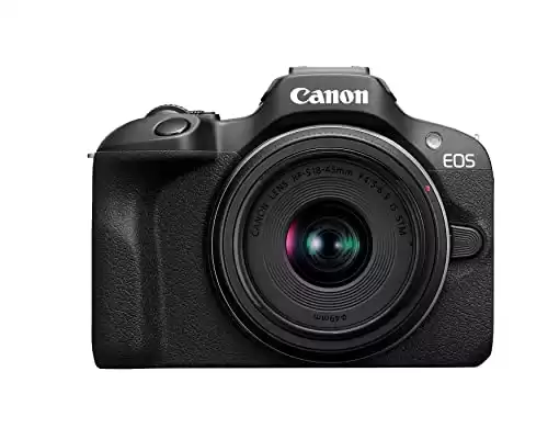 Canon EOS R100 RF-S18-45mm F4.5-6.3 is STM Lens Kit, Mirrorless Camera, RF Mount, 24.1 MP