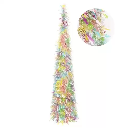 Easter Tinsel Tree, 5FT Artificial Pop Up