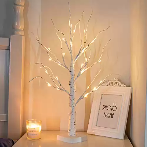 Easter Tree, 2FT Birch Tree with LED Lights
