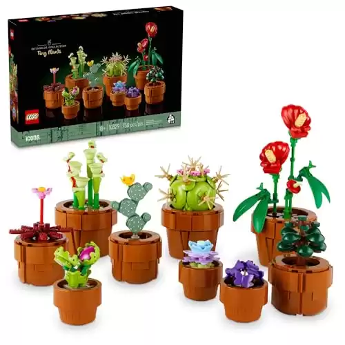 LEGO Icons Tiny Plants Building Set for Flower-Lovers, Cactus Gift Idea, Carnivorous, Tropical & Arid Flora