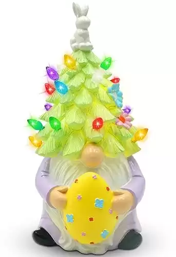 Easter Decorations Light Up Easter Gnome Ceramic Tree