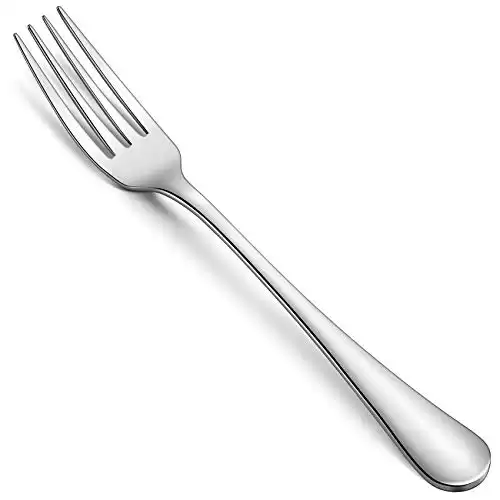 Hiware Dinner Forks Set, Food-Grade 18/8 Stainless Steel Forks Silverware, Mirror Polished, Dishwasher Safe - Set of 12, 8 Inches