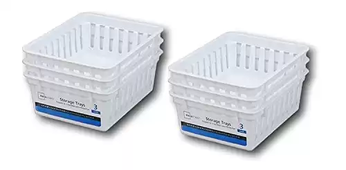 Basic Square Mini Bin Storage Trays - White