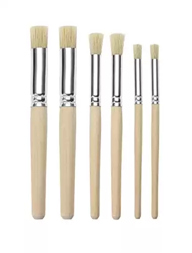 Wooden Stencil Brush Natural Wood Bristle